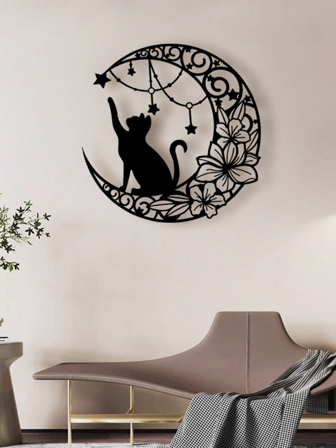 Add a touch of mystery and whimsy to your home decor with our Mysterious Moon and Black Cat Wall Hanging Art Ornament. Crafted with intricate details, this unique piece is sure to catch the eye and add a sense of wonder to any room. Made from high-quality materials, it's a durable and stylish addition to your space.