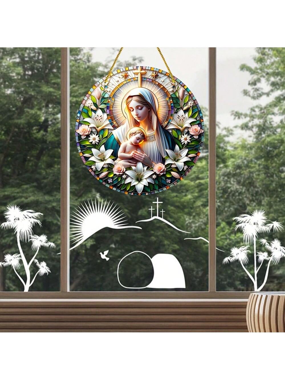 Illuminate your home with Divine Glow, the Acrylic Virgin Mary Sun Catcher. Made for the whimsigoth home decor style, this sun catcher adds a touch of elegance and spirituality. The high-quality acrylic material provides a clear and shimmering reflection, bringing a divine glow to any room.