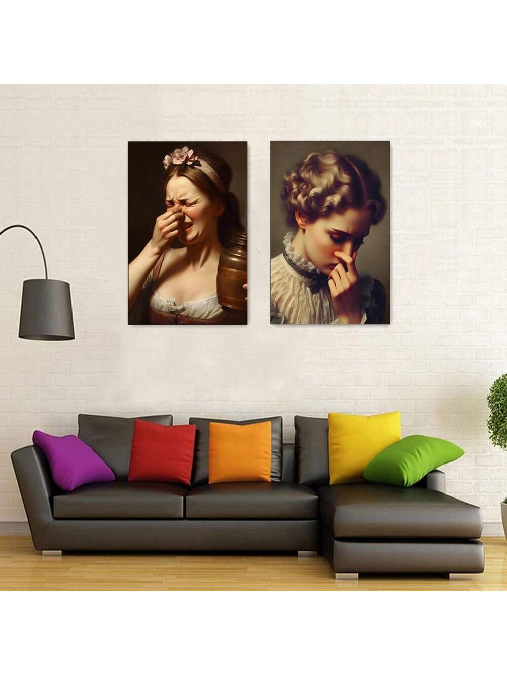 This Vintage Humor oil painting set is a must-have for any classic home looking for a touch of humor in their bathroom decor. With two pieces featuring funny bathroom scenes, this wall art is sure to bring a smile to your face every time you use the toilet. Add a touch of vintage charm to your bathroom with this unique and playful set.