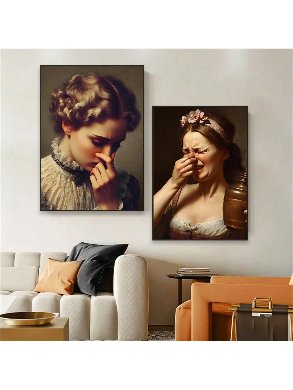 This Vintage Humor oil painting set is a must-have for any classic home looking for a touch of humor in their bathroom decor. With two pieces featuring funny bathroom scenes, this wall art is sure to bring a smile to your face every time you use the toilet. Add a touch of vintage charm to your bathroom with this unique and playful set.