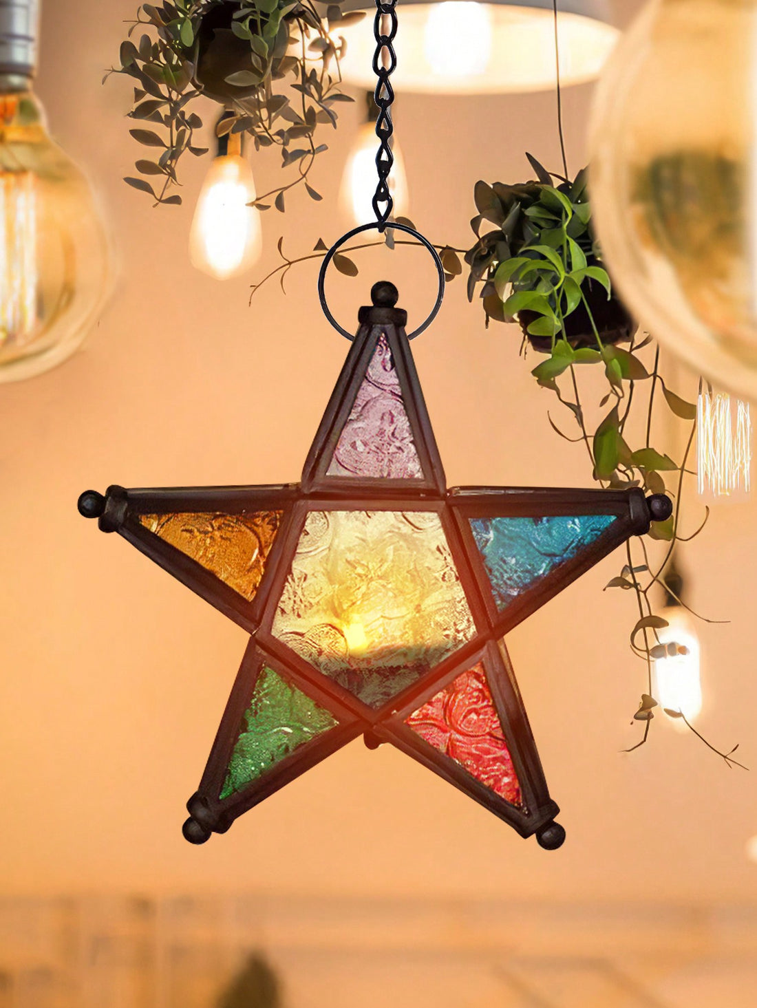 This European Vintage Starry Glass Hanging Candle Holder is the perfect addition to your festival decorations. Its unique design adds a touch of elegance to any setting, while its sturdy construction ensures long-lasting use. The glass allows the candle's warm glow to shine through, creating a cozy and inviting atmosphere.