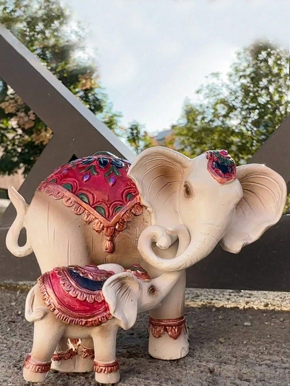 This Mother and Child Love Elephant Resin Garden Sculpture is a beautiful addition to any garden or tabletop. Crafted with durable resin, this sculpture depicts the bond between a mother and her child. Its intricate details and elegant design add a touch of love and warmth to any space.