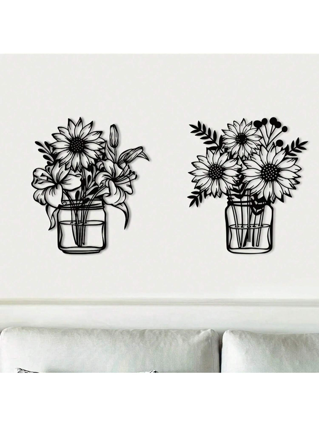 Add a touch of elegant décor to any room with our Sunflower Vase Metal Wall Art. This hanging decor features a beautiful sunflower vase design that is sure to elevate the aesthetic of your space. Made with high-quality materials, it's both durable and stylish. Upgrade your home today!