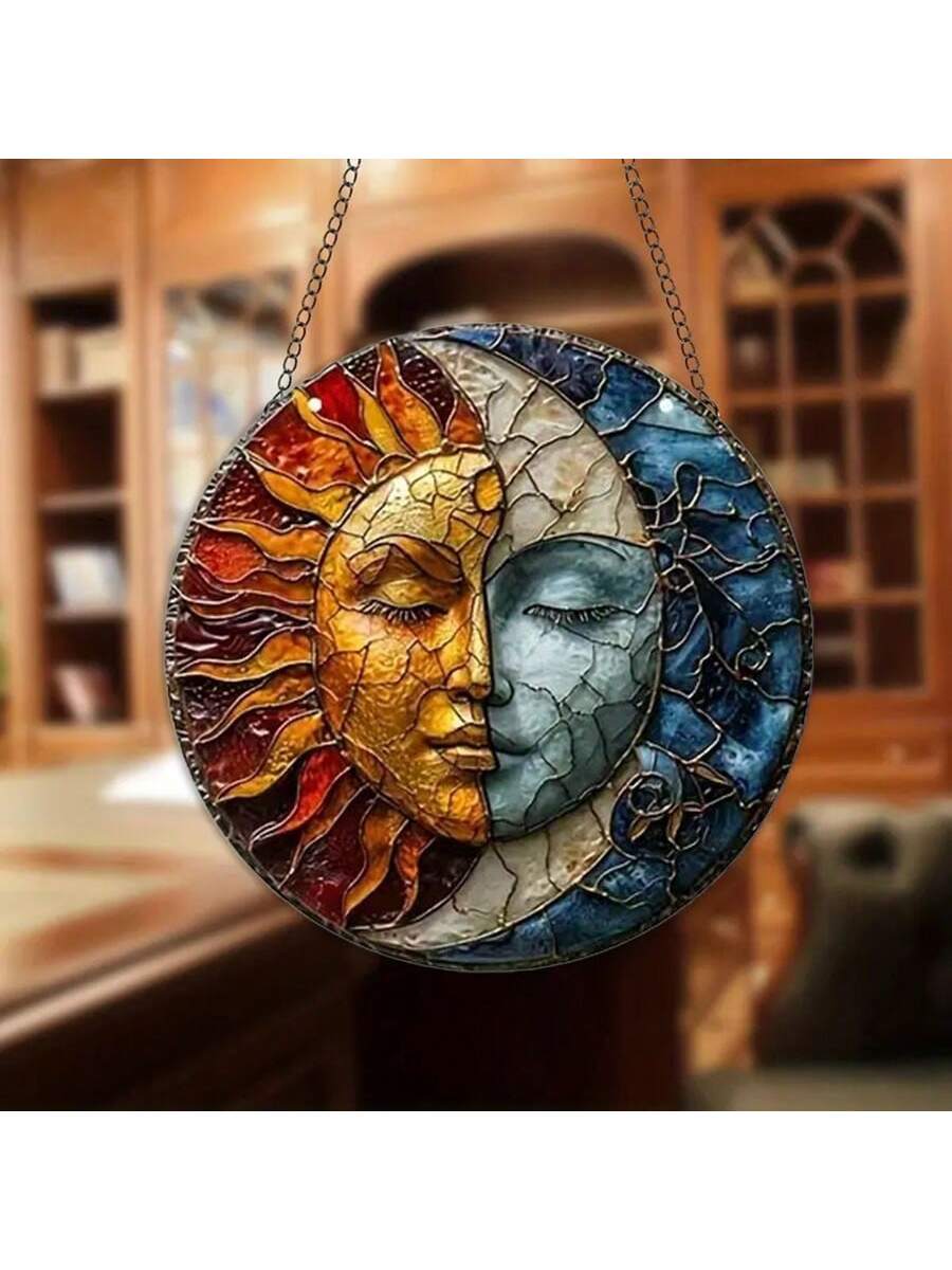 Enhance your home decor with the stunning Galactic Dreams: Moon and Stars Catcher ornament. Featuring intricate detailing and a unique design, this hanging ornament is perfect for both women and housewarming gifts. Bring a touch of celestial magic to any room with this beautiful piece.