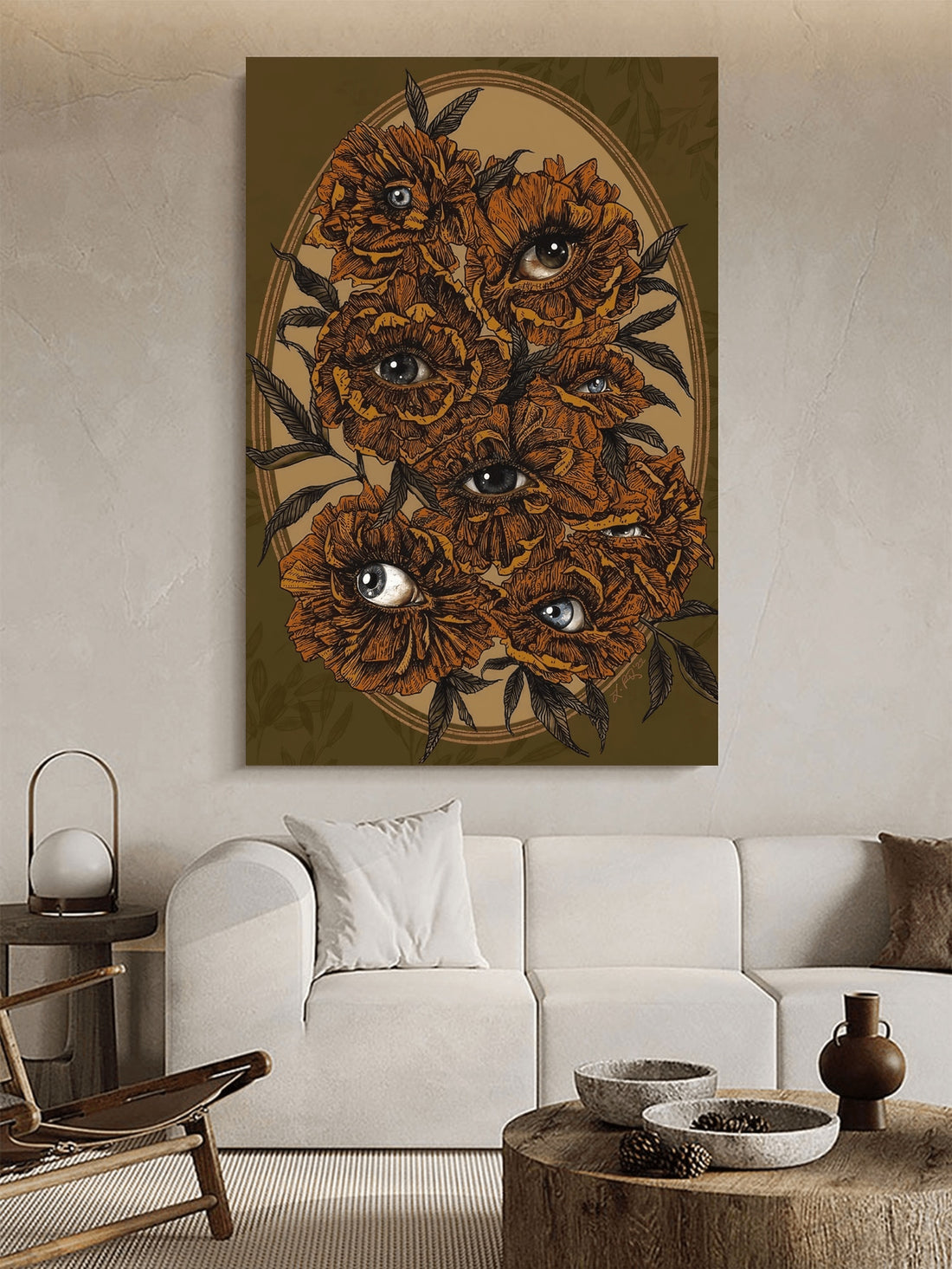 Introducing the Dreamy Creepy Bouquet Cabin Poster - a stunning piece of Gothic art that will elevate your modern living room or bedroom. This hauntingly beautiful depiction of a bouquet adds a touch of eerie charm to any home decor.