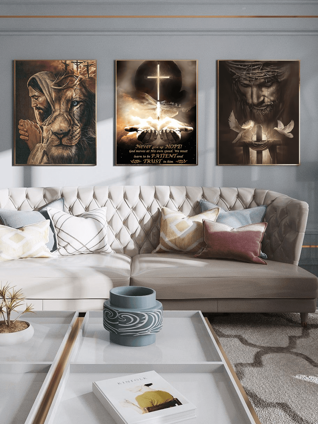 This canvas wall art features a powerful depiction of redemption and faith, through the use of a cross and Bible oil painting. With its religious symbolism, this piece serves as a visual reminder of God's redemption and grace. Bring a touch of spirituality into any space with this Redemption And God Canvas Wall Art.