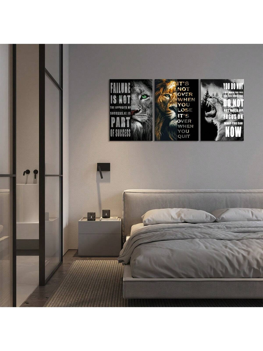 Lion and Logan Canvas Poster Set - Ideal Gift For Bedroom Living Room Corridor, No Frame