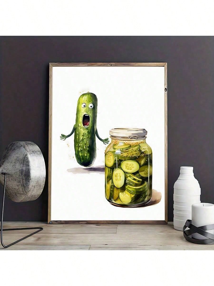 Add a touch of humor to your living space with our Funny Pickle Watercolors canvas wall art. Perfect for pickle lovers, this unique piece makes an ideal gift for any bedroom or living room. Brighten up your decor with this quirky and fun addition.