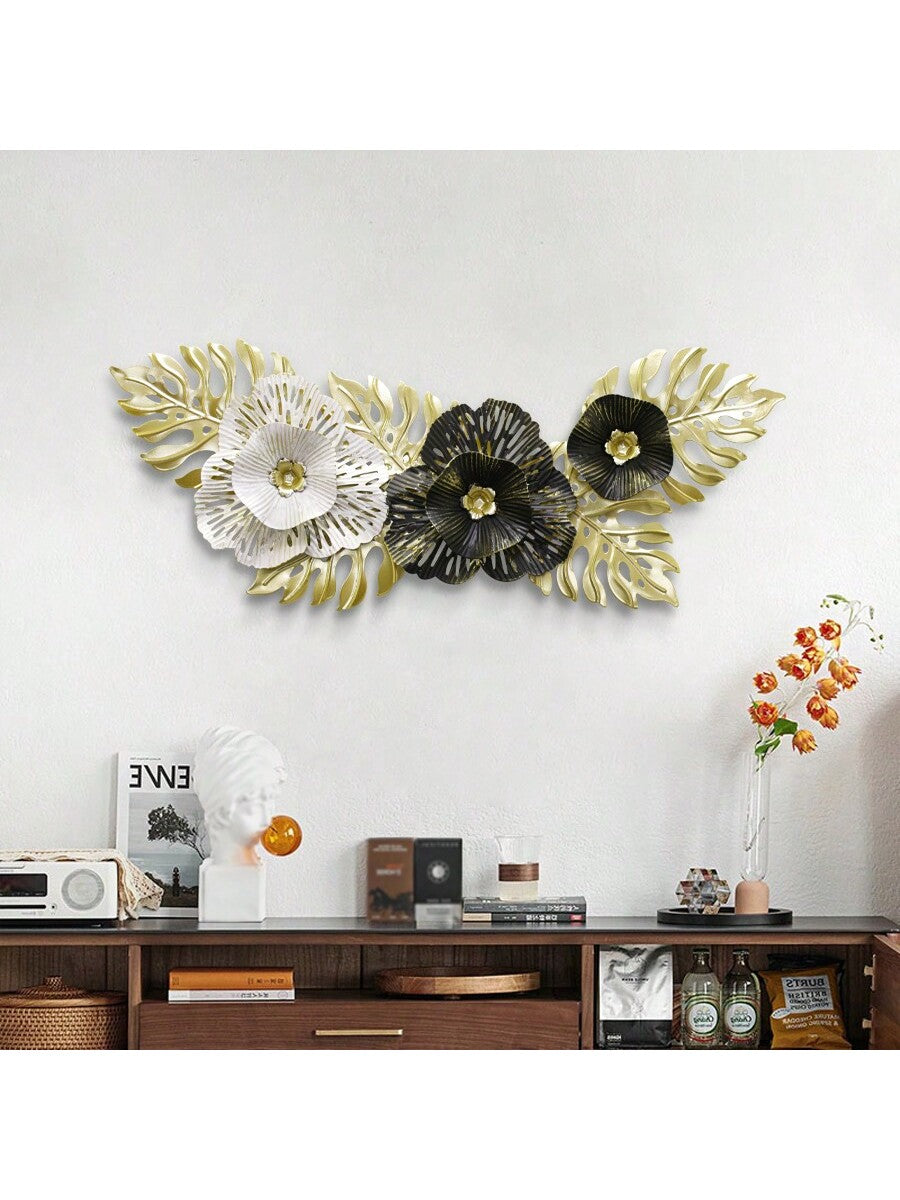 This Nordic Chic Metal Flower &amp; Leaf Wall Decoration is the perfect addition to your living room or bedroom. The intricate design and high-quality metal material add a touch of elegance to any space. Enhance your home decor with this stylish and unique piece.