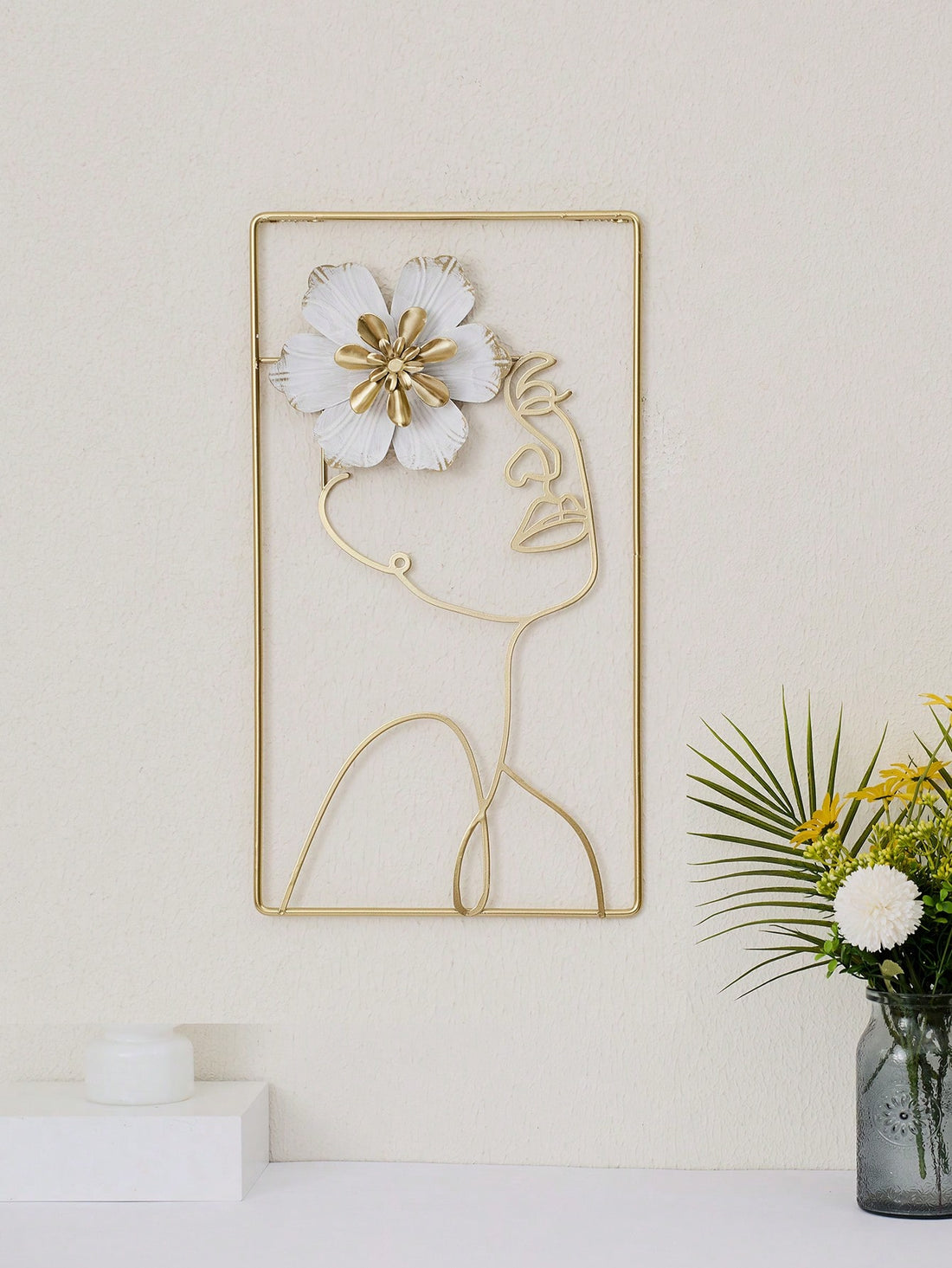 Elevate your space with our premium woman flower wall art. Transform any room with high-end decor that is both elegant and eye-catching. Handcrafted with exquisite attention to detail, our art piece will add a touch of sophistication to your home. Perfect for any room in your house.