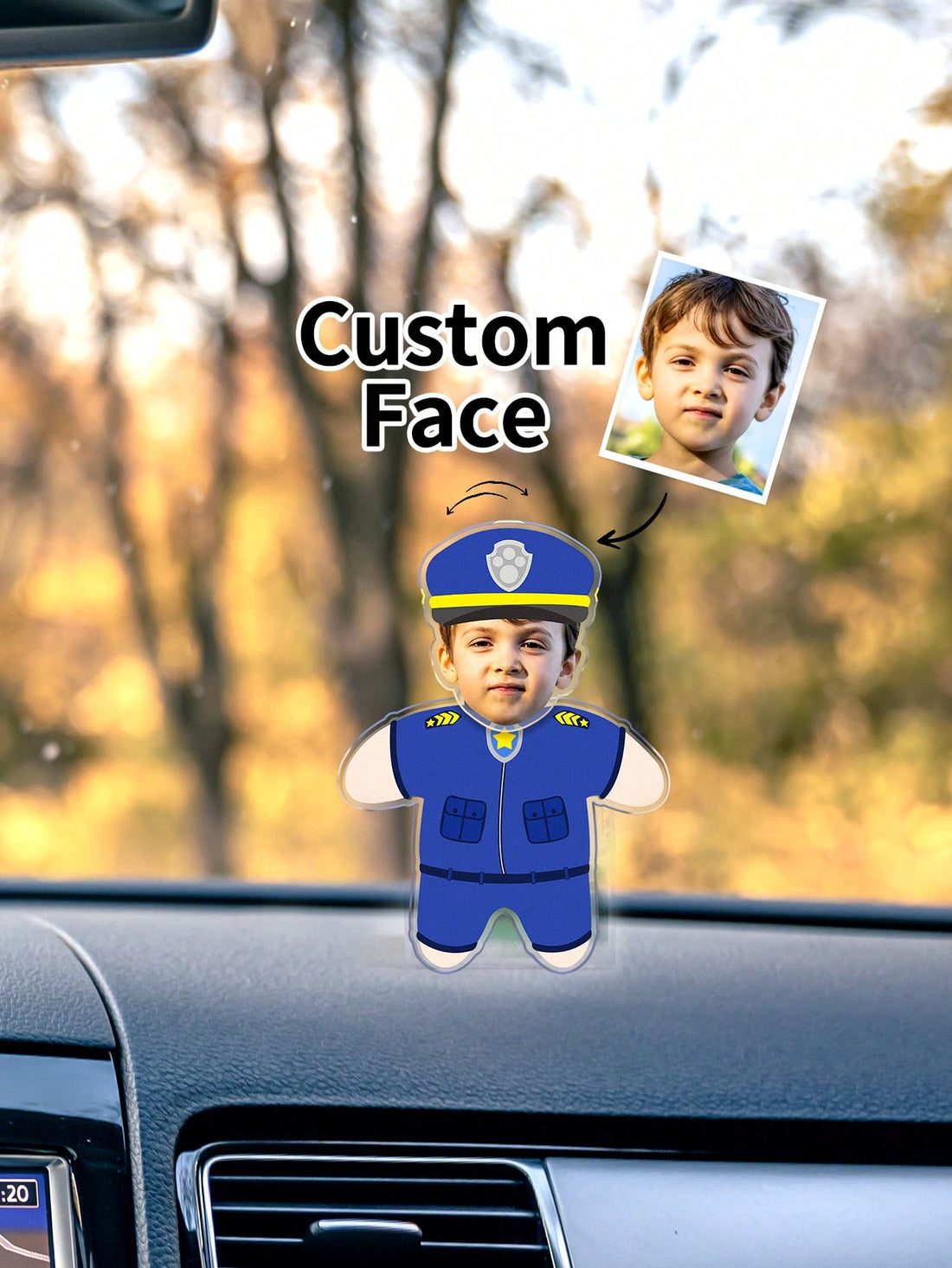 Gift your loved ones a unique and personalized touch with our Personalized Photo Bobblehead Car Ornament. Featuring a custom bobblehead with your chosen photo, this ornament is the perfect addition to any car. A thoughtful gift for any occasion, this ornament is sure to make your loved ones smile.