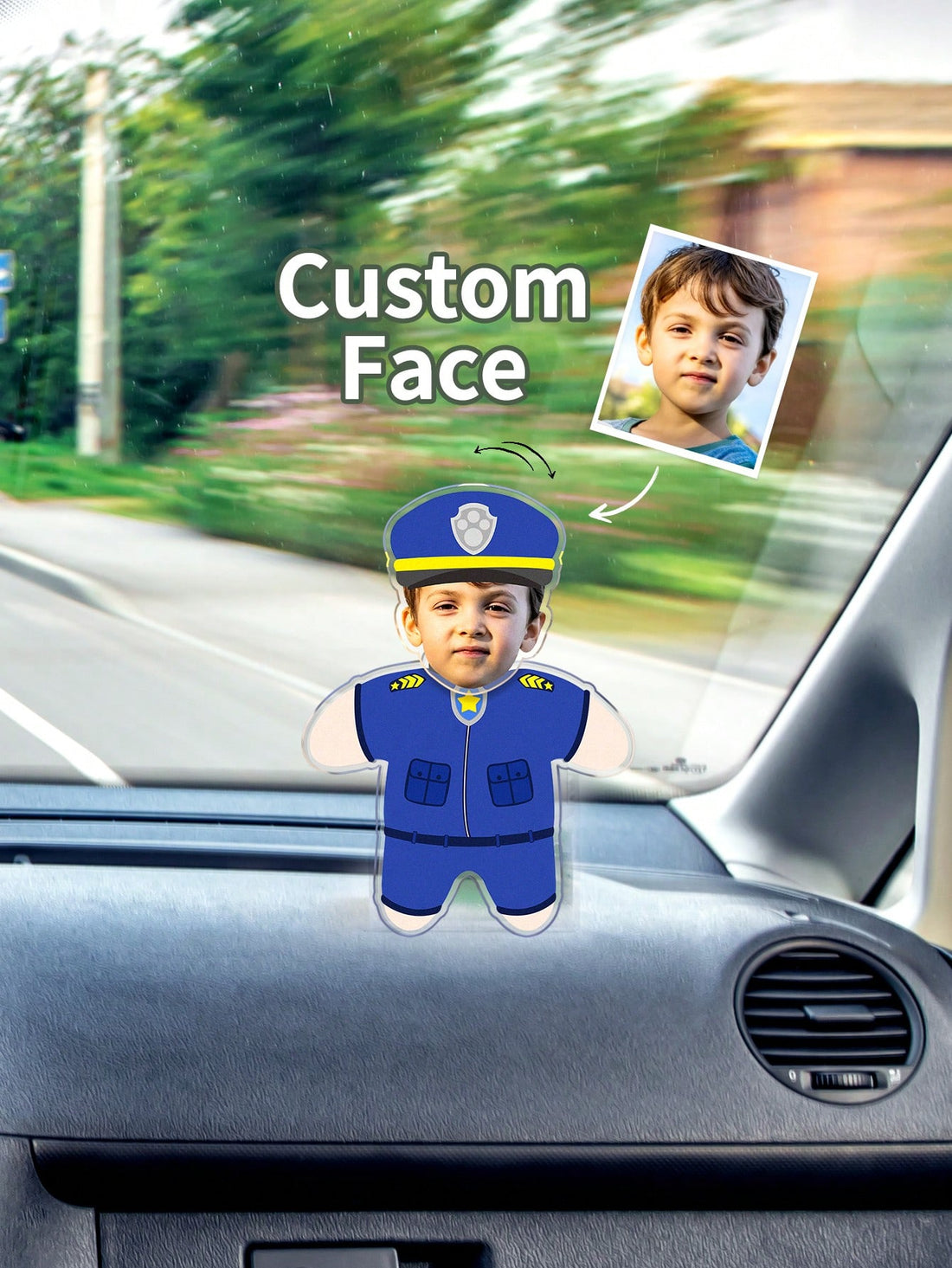 Gift your loved ones a unique and personalized touch with our Personalized Photo Bobblehead Car Ornament. Featuring a custom bobblehead with your chosen photo, this ornament is the perfect addition to any car. A thoughtful gift for any occasion, this ornament is sure to make your loved ones smile.