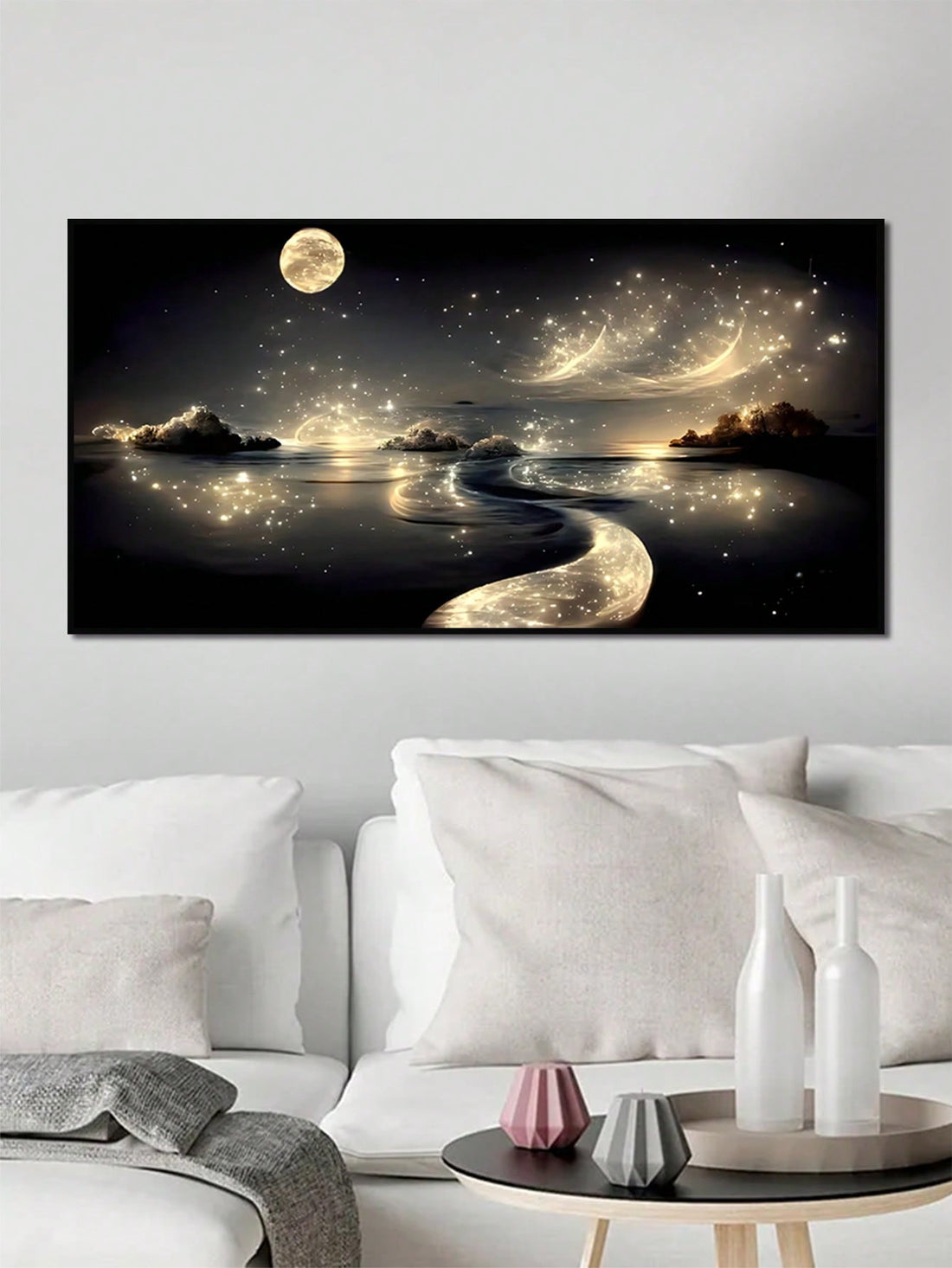 This stunning Modern Art Dreamy River Design Canvas Poster is the perfect addition to any bedroom or living room. With its unique and enchanting design, it's sure to add a touch of tranquility to your space. The high-quality canvas material ensures long-lasting durability. No frame included.