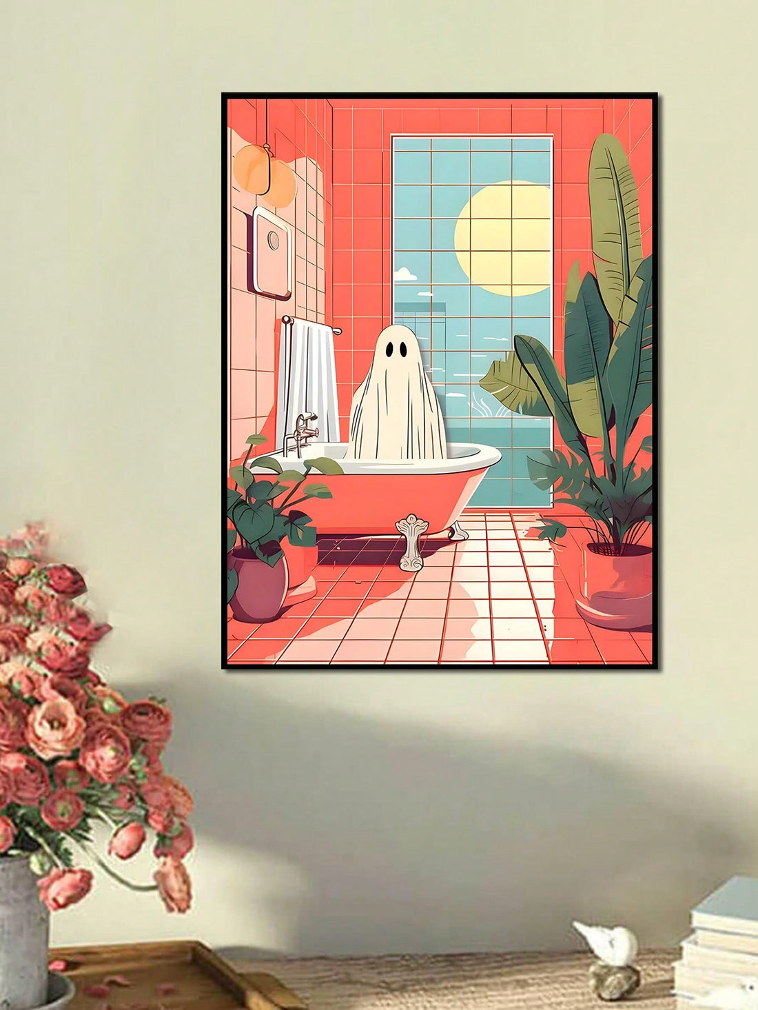 Add a touch of spooky cuteness to your living space with our Gothic Cute Ghost Canvas Print Poster. Perfect for decorating your room, study, dining room, kitchen, or office. No frame needed, making it easier to hang and display. Get yours now and elevate your interior design game!