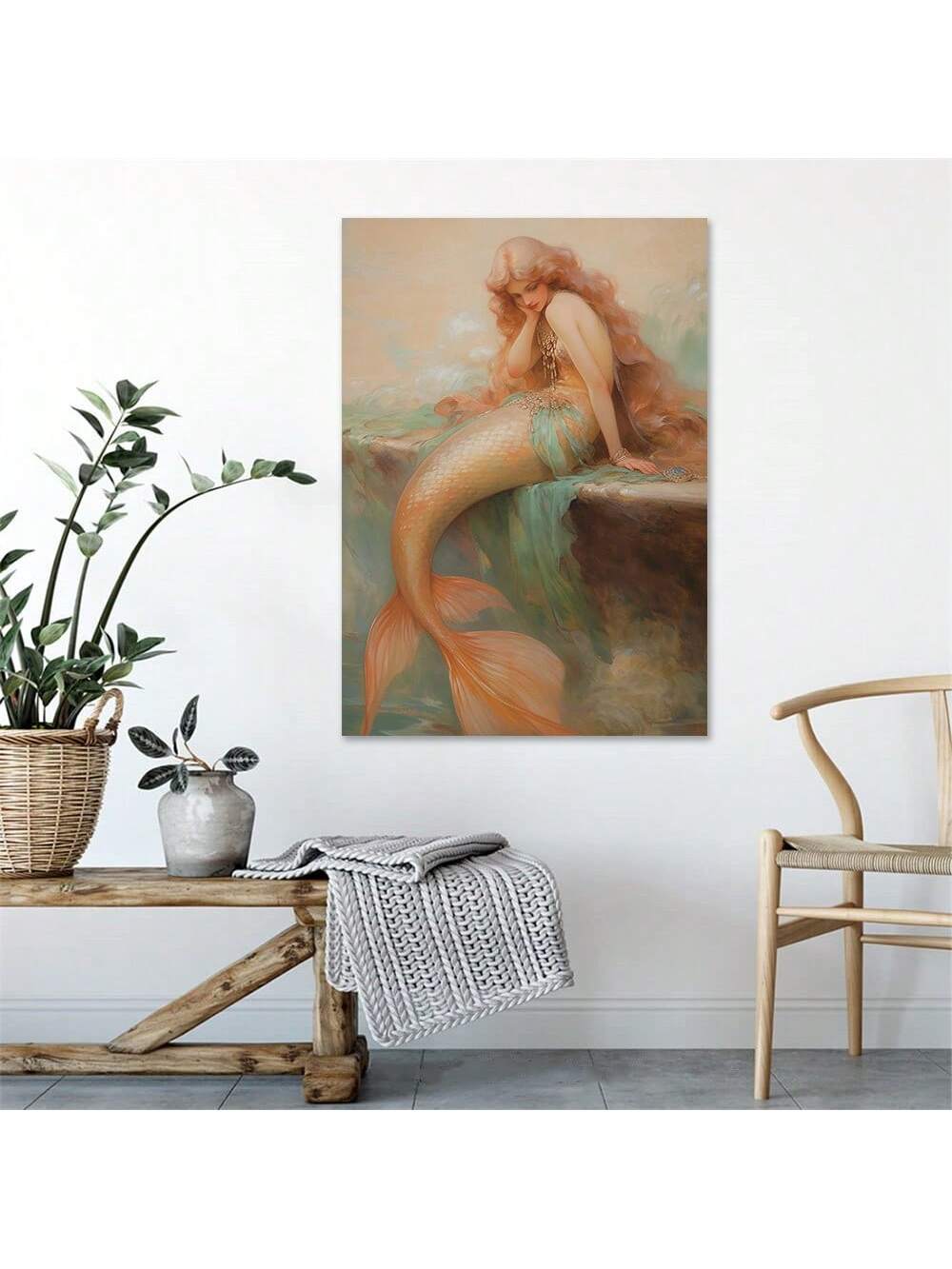 Elevate your home decor with our Vintage Mermaid Poster. This stunning piece of art adds a touch of aesthetic to any space. Transform your walls into a statement with our beautifully designed vintage mermaid. Bring a unique and charming touch to your home with this timeless poster.