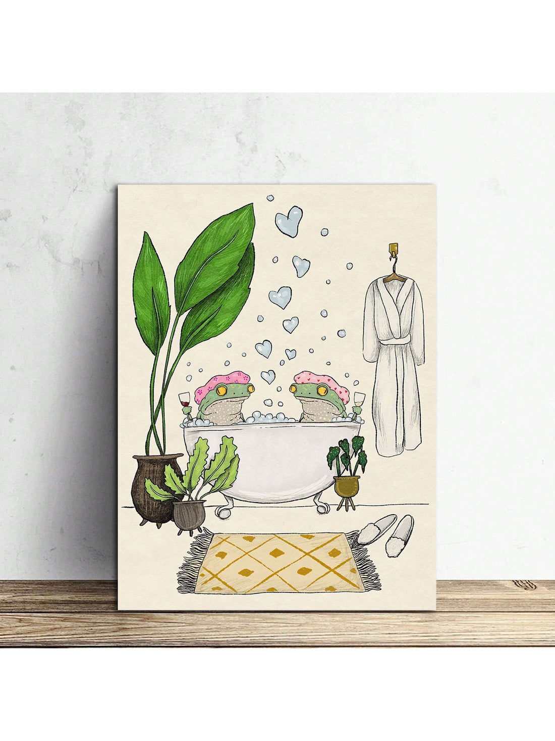 Elevate your living space with this Charming Frog Bathing Together Poster, a modern minimalist canvas art piece perfect for unique home decor. Featuring a subtle yet captivating design, it adds a touch of whimsy and tranquility to any room. Crafted to harmonize effortlessly with contemporary interiors, this artwork brings a serene and playful ambiance, making it an ideal choice for those seeking distinctive, refined accents in their home.