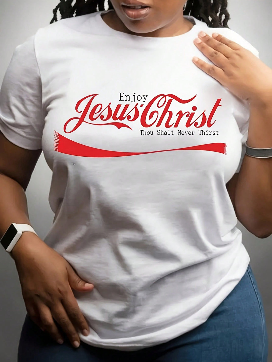 This Christian short sleeve summer tee features a graphic of Jesus Christ, making it a stylish and meaningful gift. Share your love for Jesus with this versatile shirt.