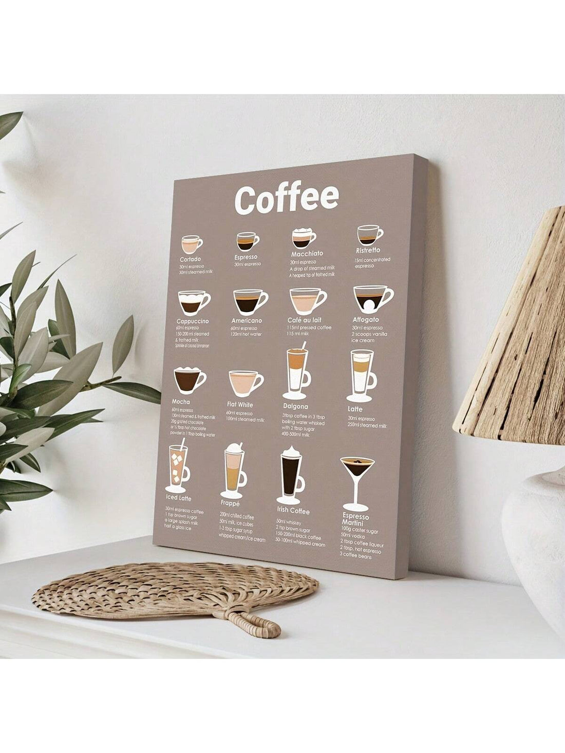 Introducing the Chic Framed Coffee &amp; Espresso Bar Wall Art, designed to elevate any space! With its elegant frame and iconic coffee and espresso bar imagery, this artwork is perfect for adding a touch of sophistication to your home, office, or café decor. Bring style and warmth to your space with this must-have piece.