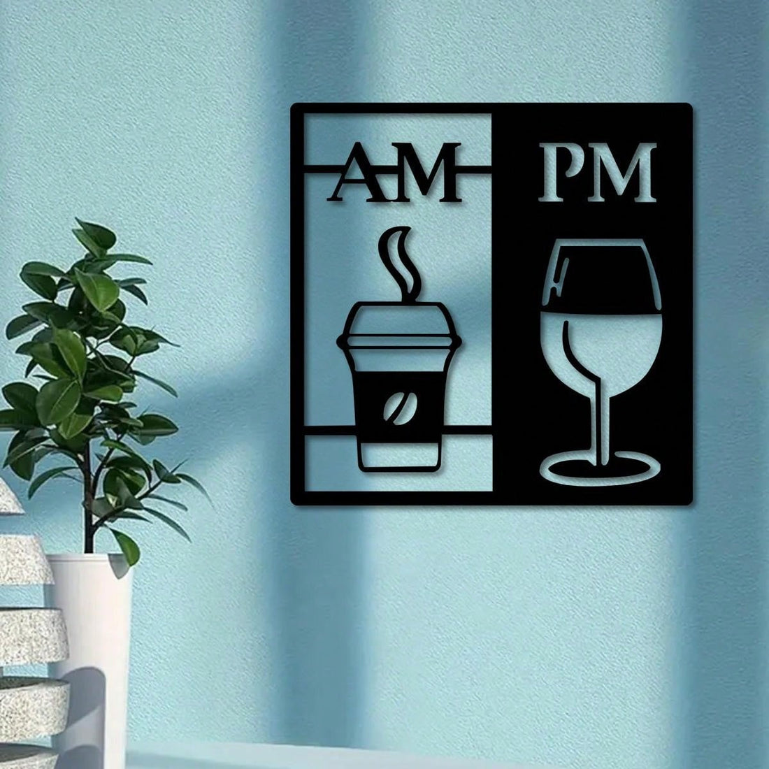 This charming metal wall art features a delightful combination of coffee and wine, making for a unique and thoughtful housewarming gift. Hang this decorative piece in any room to add a touch of beauty and personal style to the space.