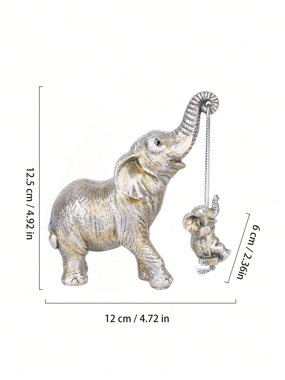 Elevate your home decor with our Mother and Child Elephant Swinging Ornament. This beautifully crafted art piece features a mother and child elephant swinging together, symbolizing the bond between mother and child. Made with high-quality materials, it adds a touch of elegance and warmth to any room.