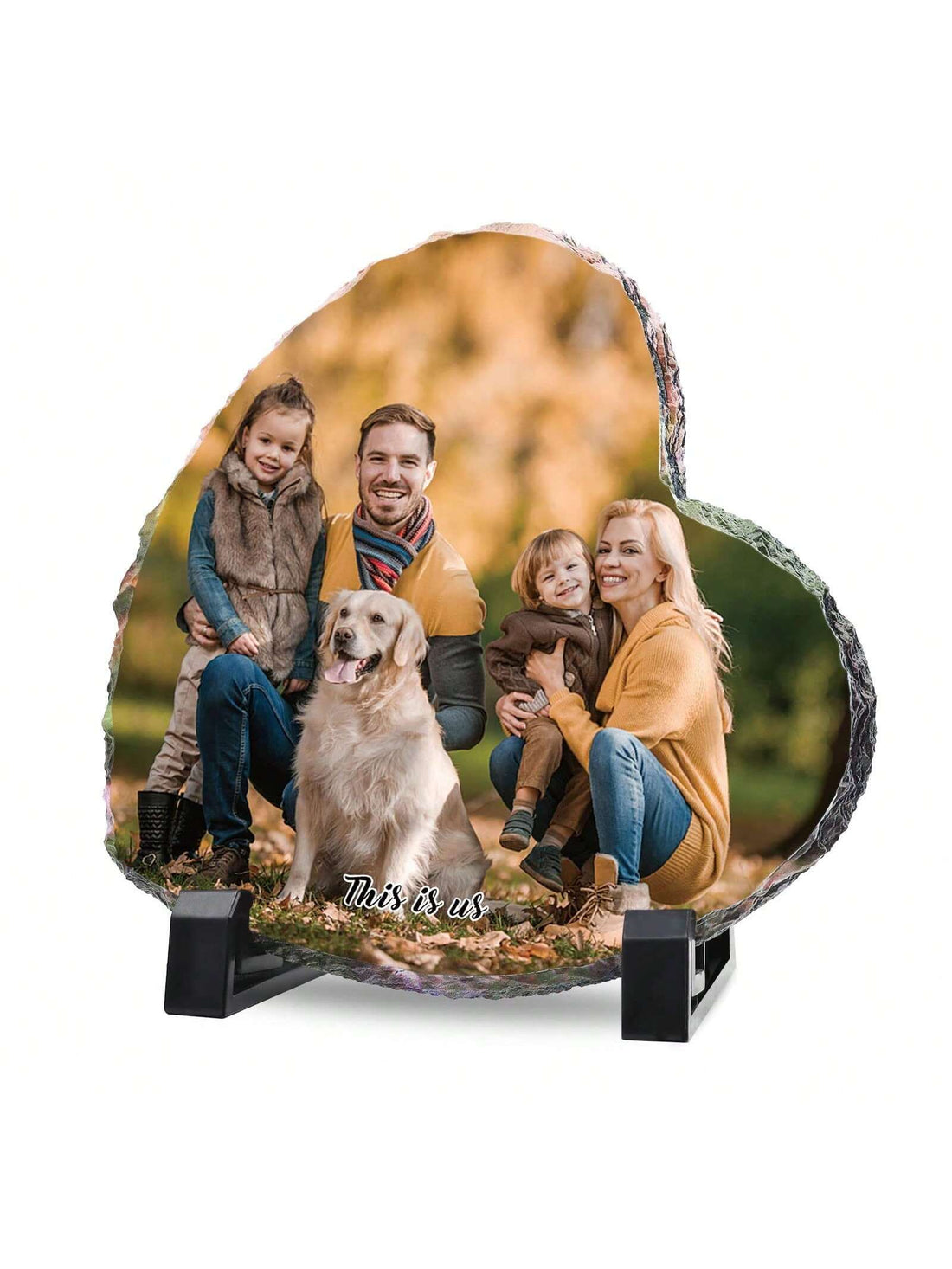 Elevate any special occasion with this elegant Personalized Photo Stone Frame. Combining timeless beauty with a personal touch, this frame makes for a heartfelt and thoughtful gift. Made from high-quality stone, it will preserve your memories for years to come. Perfect for weddings, birthdays, or any meaningful event.