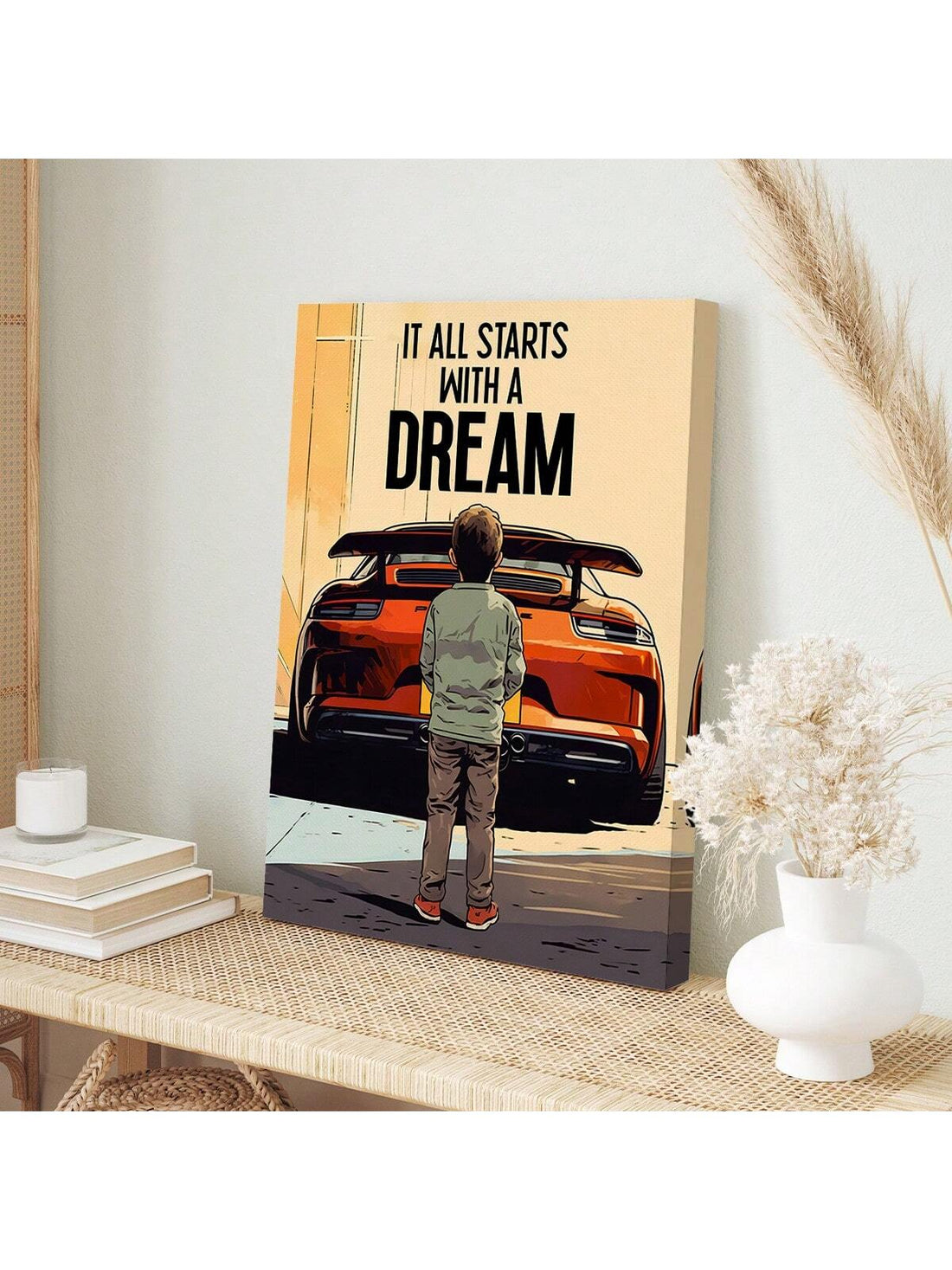 Elevate your space with this Retro Sports Car Canvas Wall Art, featuring a vintage-inspired print that adds timeless style to any room. Perfect for bedrooms, bathrooms, or offices, this artwork brings a classic automotive charm that complements diverse decor styles. Crafted to enhance your environment with a sophisticated touch, it’s an ideal choice for enthusiasts seeking both elegance and nostalgia in their home or workspace.