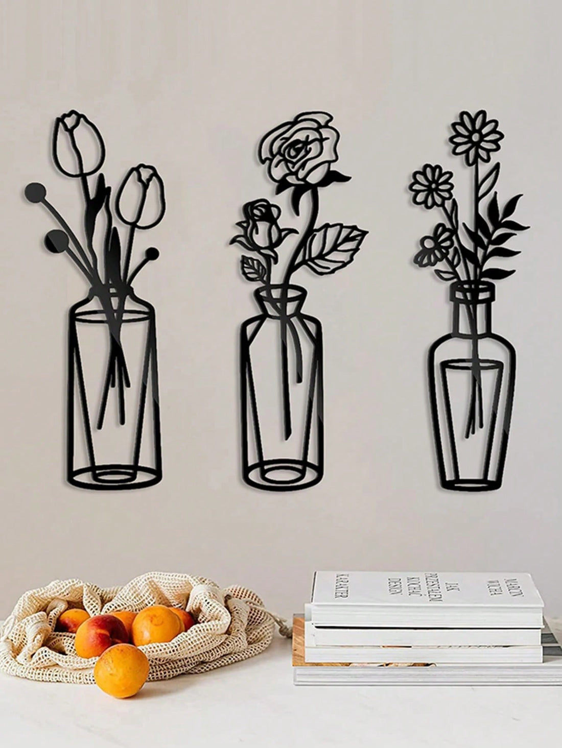 Enhance your space with style using our Minimalist Metal Flower Wall Decor. Made from high-quality metal, these elegant flowers will add a touch of sophistication to any room. Crafted with a minimalist design, they offer a sleek and modern look that is sure to elevate your home decor.