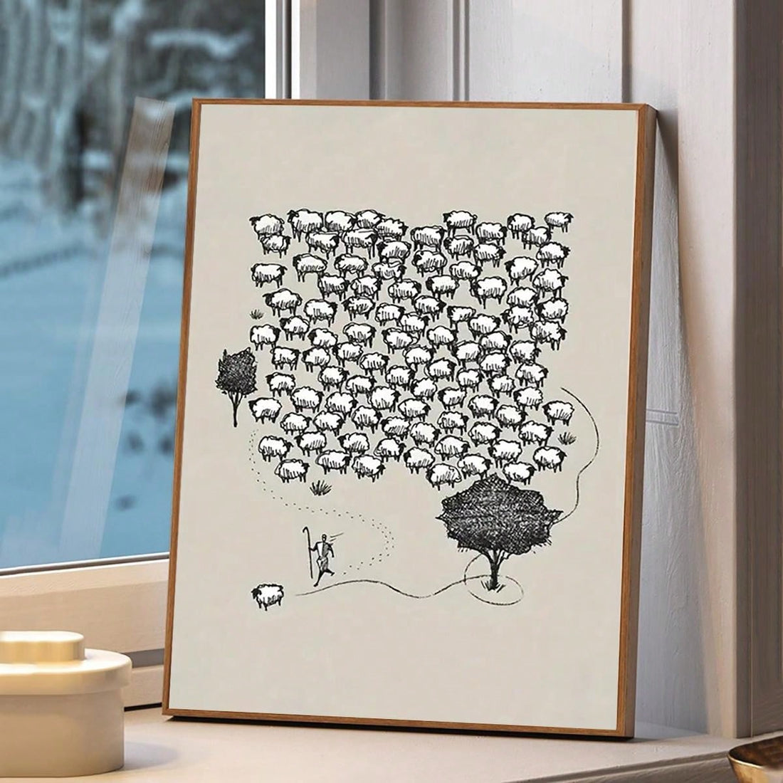 Decorate your home with Divine Home Decor's Unframed Canvas Poster featuring the heartwarming message 'God Rejoices Over One Lost Sheep'. Bring joy and inspiration to your space with this high-quality, unframed poster. Perfect for any room, this poster serves as a beautiful reminder of God's love and grace.