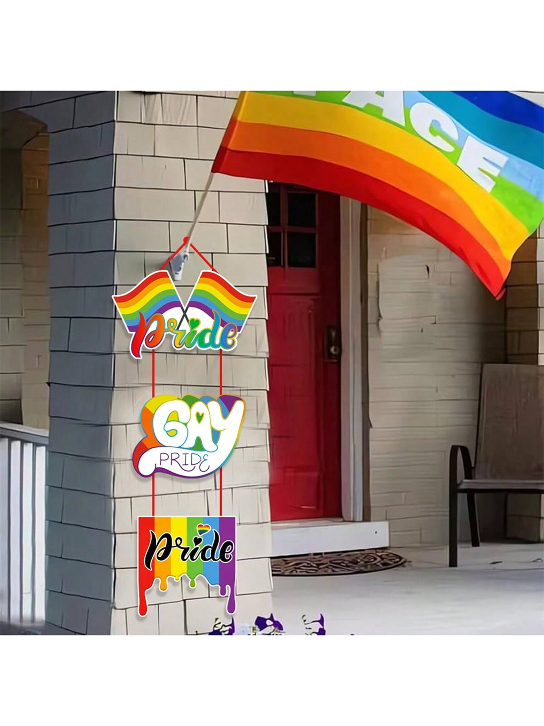 This Pride Rainbow Paper Door Hanging Set is the perfect addition to any LGBTQ theme party. Made with high-quality paper, this set adds a colorful and festive touch to any door. Show your pride and support with this beautifully designed set.