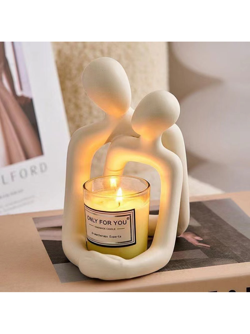 This Modern Couple Figurines Candle Holder is the perfect anniversary gift for Mom. With its modern design and intricate detailing, it will make a beautiful addition to any home decor. Celebrate your parents' love with this thoughtful and elegant gift.