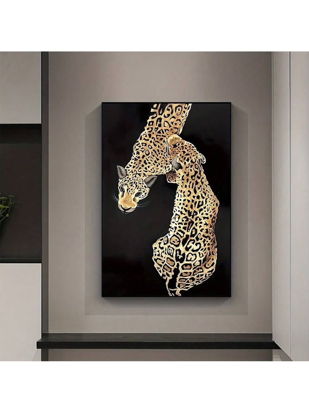 Elevate the style of any room with our Two Leopard Modern Canvas Painting. Featuring sleek and contemporary designs, this wall art adds a touch of sophistication to your space. With no frame required, it's easy to hang and enjoy the full impact of these stunning pieces. Perfect for any room in your home.