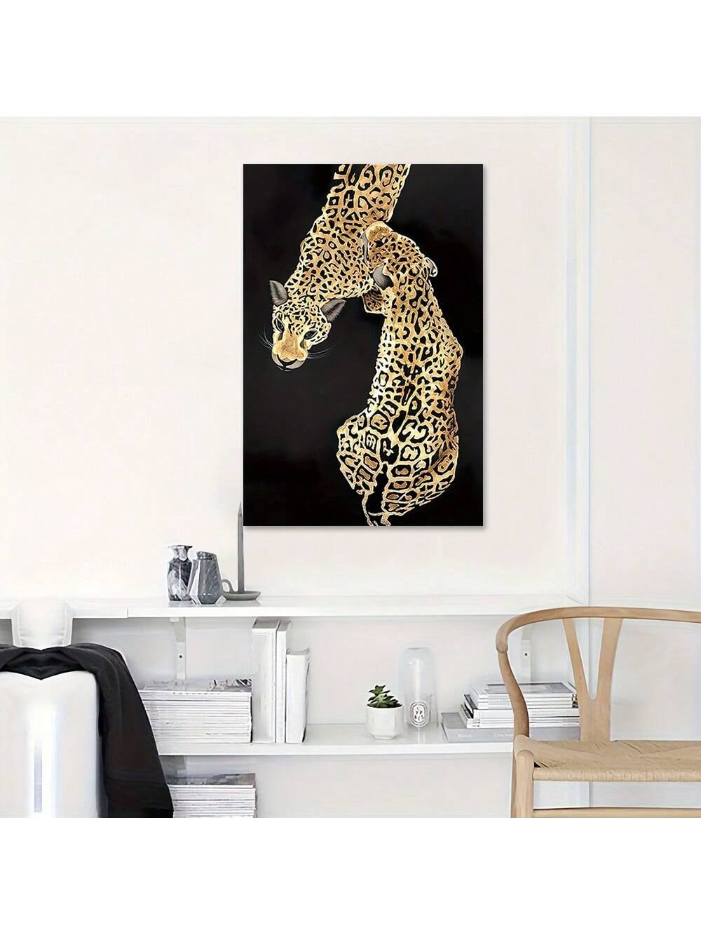 Elevate the style of any room with our Two Leopard Modern Canvas Painting. Featuring sleek and contemporary designs, this wall art adds a touch of sophistication to your space. With no frame required, it's easy to hang and enjoy the full impact of these stunning pieces. Perfect for any room in your home.