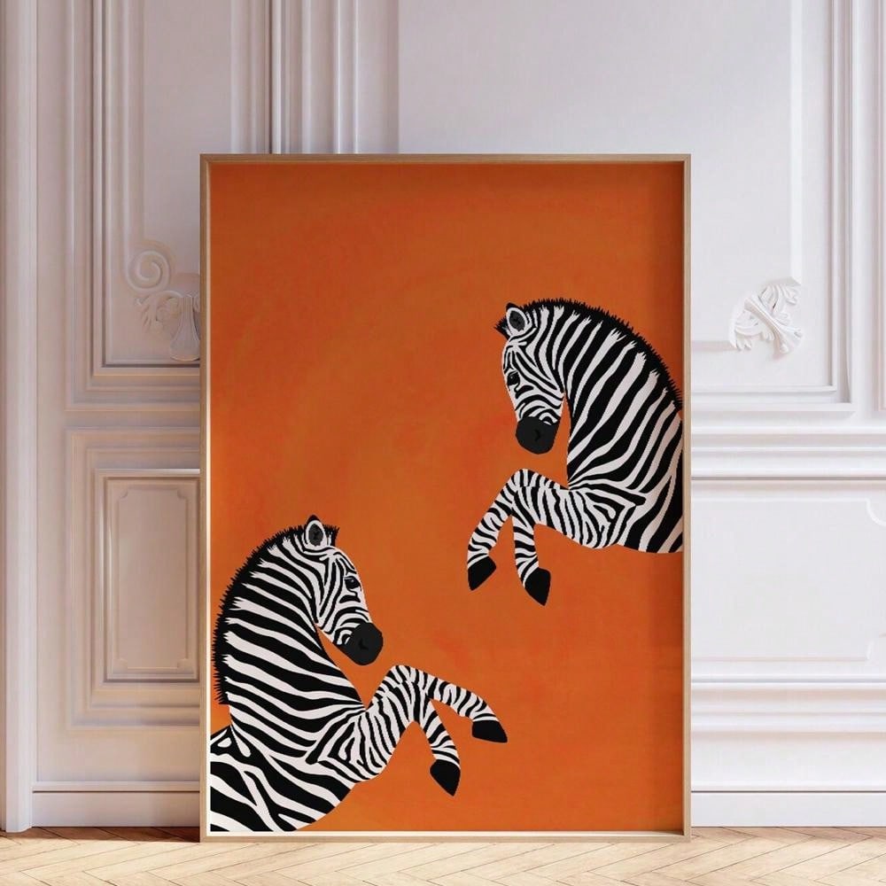 Add a touch of chic to your home decor with our Zebra Minimalist Wall Art. The vibrant orange canvas print features a minimalist design that will elevate any space. Expertly crafted with high-quality materials, this piece is sure to make a statement in any room.