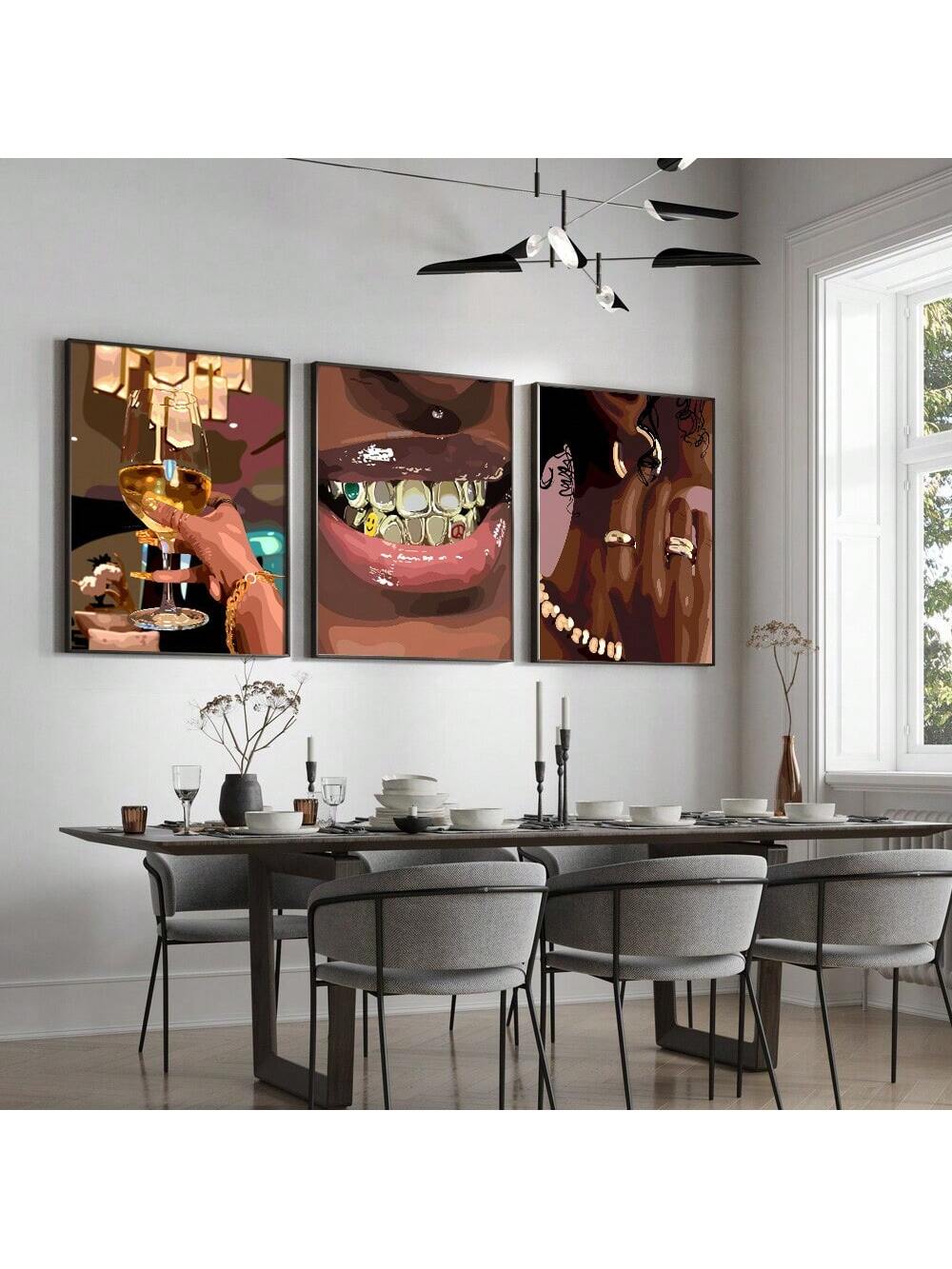 These stylish frameless wine art posters come in a set of 3, making them perfect for modern home decor. With their sleek design and vibrant colors, they are sure to add an elegant touch to any room. Made with high-quality materials, they are a must-have for wine lovers and interior design enthusiasts alike.