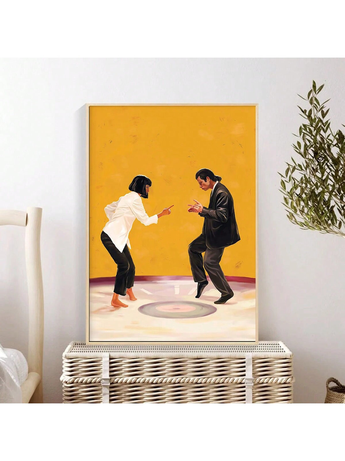 Enhance your living space with our Vibrant Yellow Background Dancing Canvas Print. The perfect wall art decor for both men and women, this print adds a touch of energy and liveliness to any room. Expertly crafted with vibrant colors and high-quality canvas, it's a must-have for any art lover.