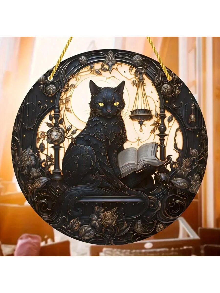 Cat Pattern Catcher: Acrylic Round Sign for Home Decoration - Hanging Ornaments