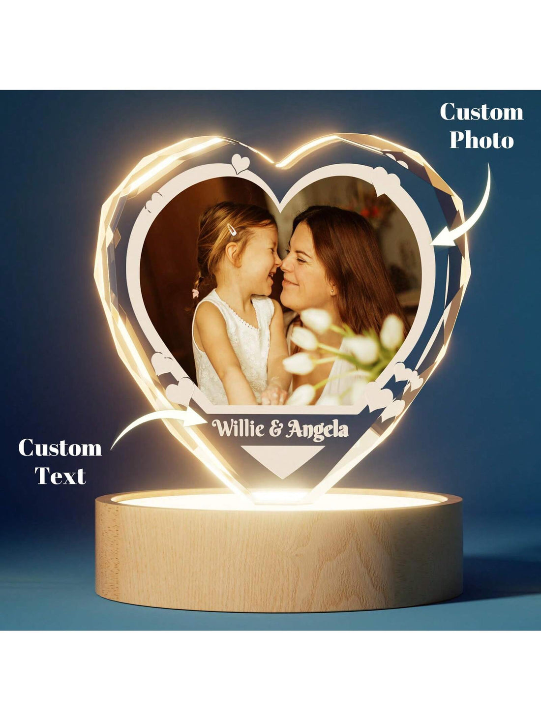 Celebrate the special bond between a mother and child with Cherished Memories. Our Personalized 3D Crystal Photo Mother's Gifts capture your precious moments in stunning crystal. Honor the love and dedication of a mother with a unique and timeless gift. Customize with any photo for a truly unforgettable present.