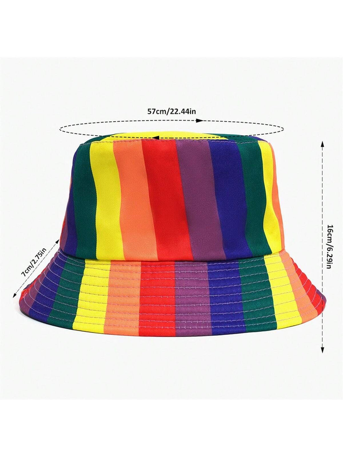 Stay stylish and protected with our Rainbow Pride Bucket Hat. This expertly crafted hat is the perfect combination of fashion and function, providing both style and protection under the scorching sun. With its vibrant rainbow design, you can proudly show off your support while keeping your head cool and comfortable. A must-have for any outdoor event or casual day out!