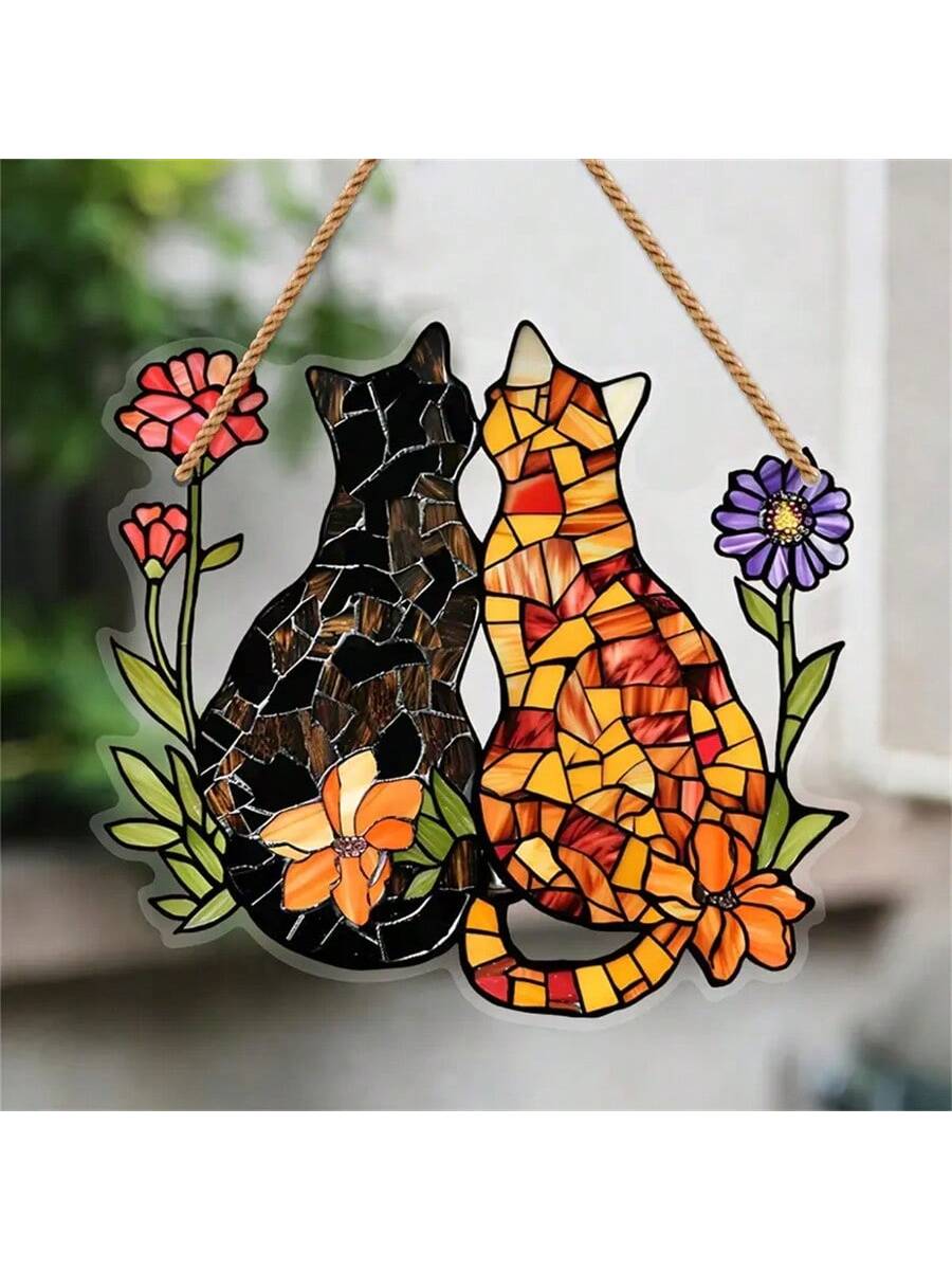 Add some feline flair to your indoor or outdoor space with our Cat Flower Hand-Painted Hanging Ornament. Featuring a beautifully hand-painted design, this ornament is the purr-fect home and garden decoration for cat lovers. Enjoy its charming beauty and add a touch of whimsy to your surroundings.