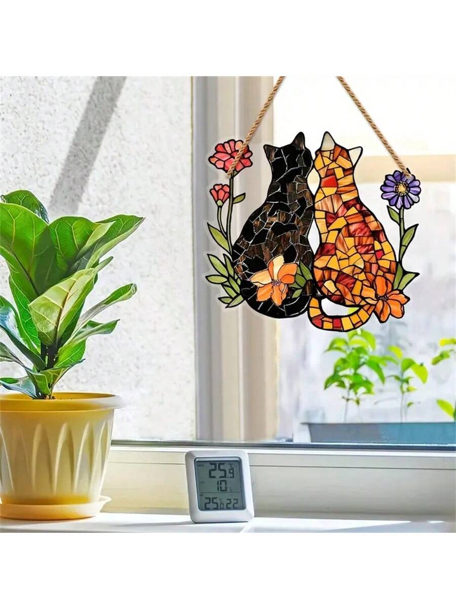 Add some feline flair to your indoor or outdoor space with our Cat Flower Hand-Painted Hanging Ornament. Featuring a beautifully hand-painted design, this ornament is the purr-fect home and garden decoration for cat lovers. Enjoy its charming beauty and add a touch of whimsy to your surroundings.