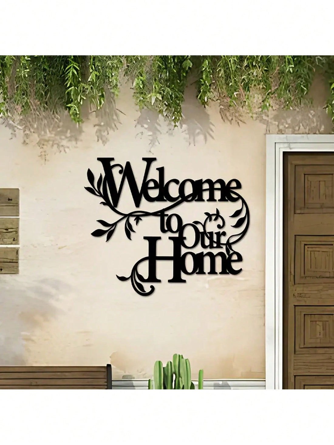 Charming Metal Welcome Sign - Elegant Home Décor for Your Porch or Living Room