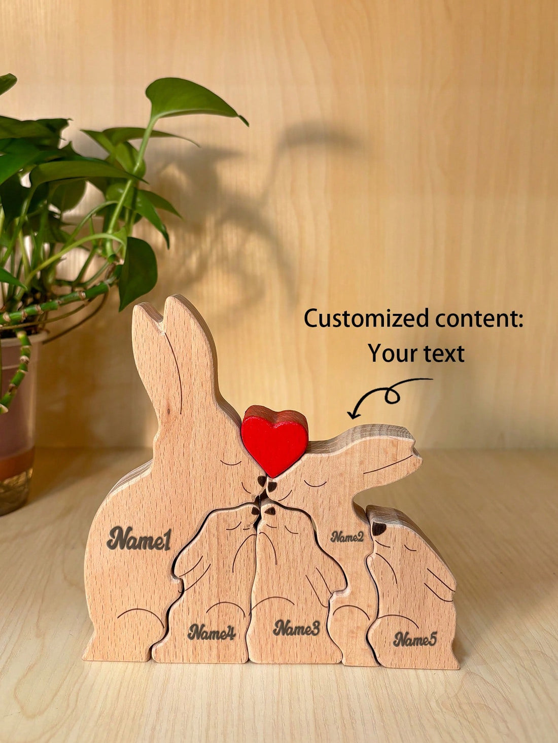 Surprise your loved ones with a unique and versatile gift for any special occasion. Our Personalized Family Cute Animal Rabbit Wooden Jigsaw is not only a fun and interactive puzzle, but also a personalized memento that can be treasured for years to come. Perfect for all ages and occasions, this jigsaw is sure to bring joy and create lasting memories.