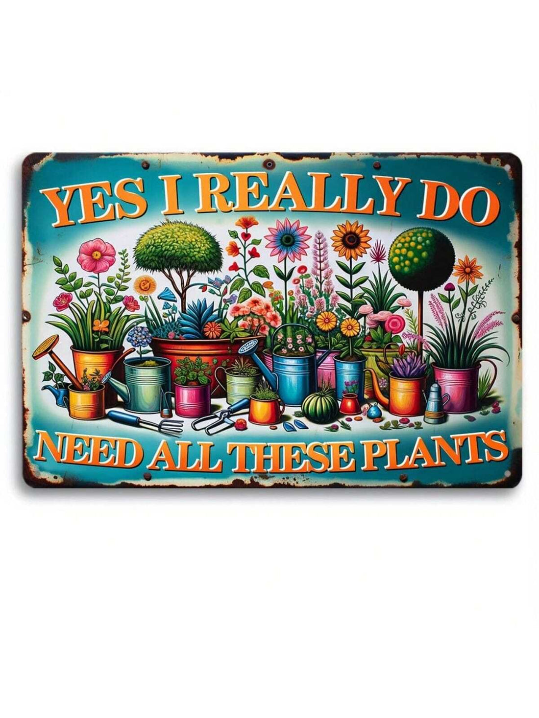 This vintage botanical tin sign is the perfect addition to any indoor or outdoor space. Its colorful design adds a touch of charm and nostalgia to your home decor. Made from durable tin, it is both weather-resistant and long-lasting. Elevate your space with this beautiful and unique piece.