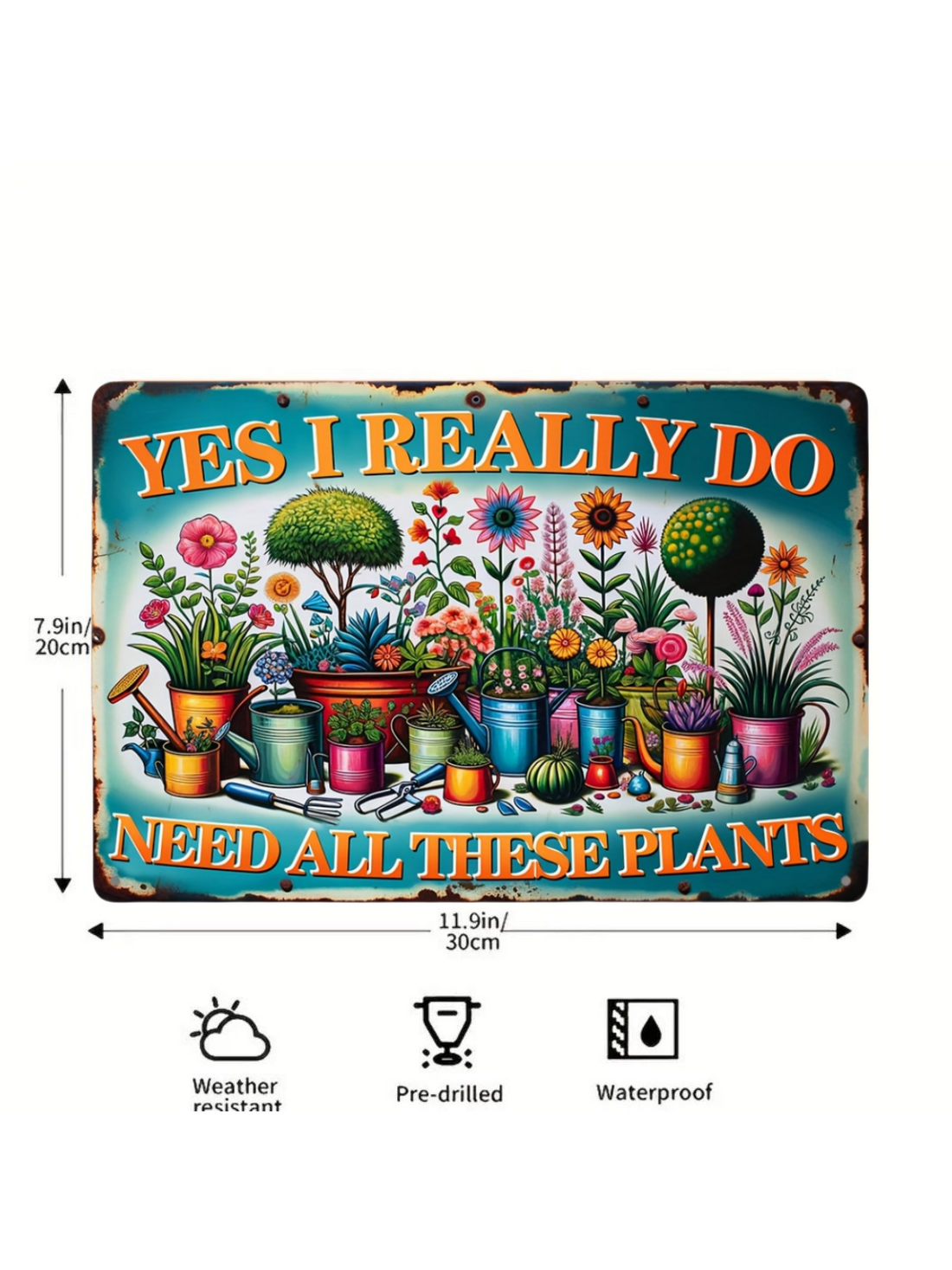 This vintage botanical tin sign is the perfect addition to any indoor or outdoor space. Its colorful design adds a touch of charm and nostalgia to your home decor. Made from durable tin, it is both weather-resistant and long-lasting. Elevate your space with this beautiful and unique piece.