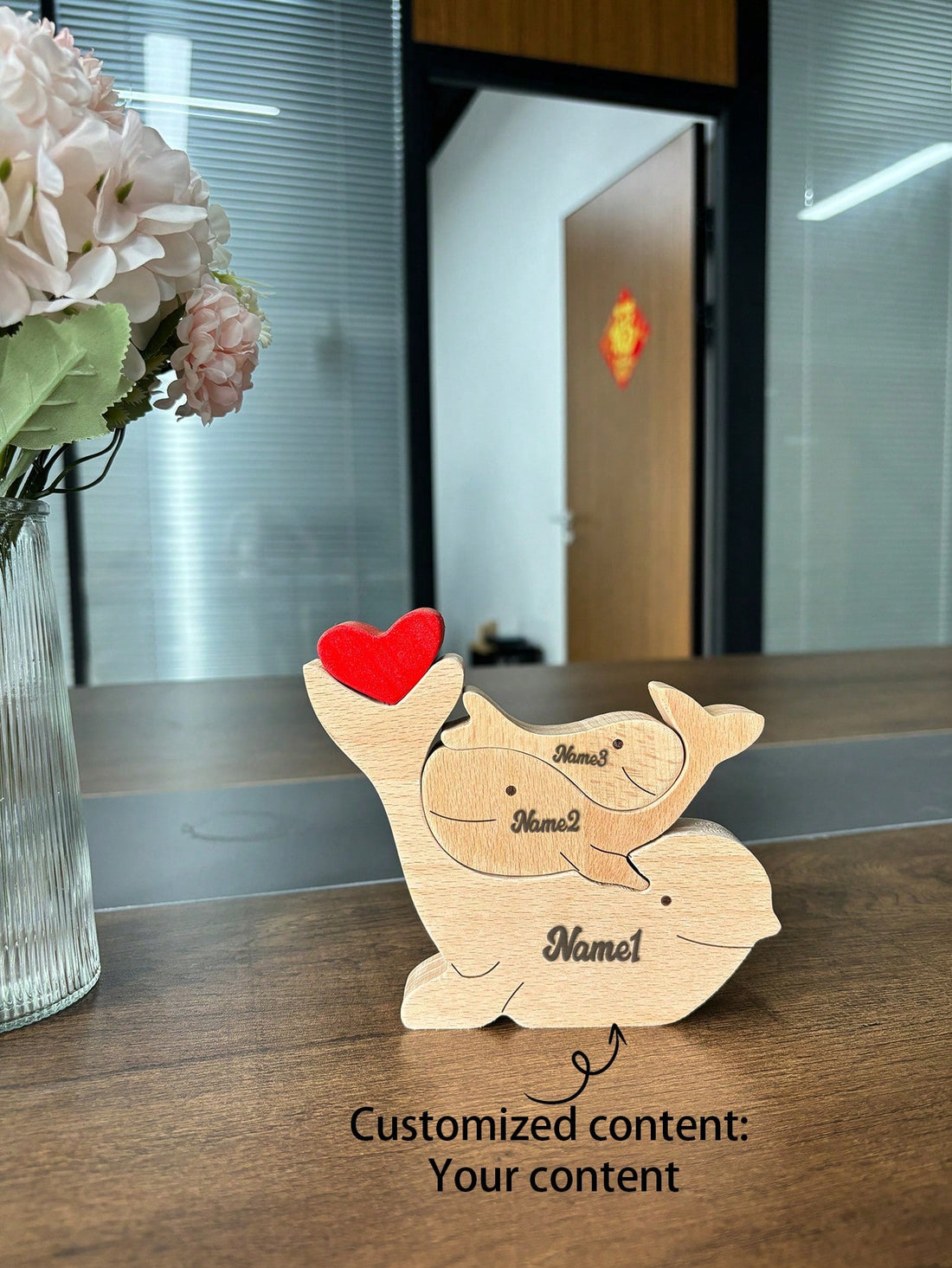 This Personalized Wooden Dolphin Jigsaw Decoration is a charming addition to any home decor. Each piece is carefully crafted and can be customized to make a perfect gift for any occasion. Made from high-quality wood and featuring a delightful dolphin design, this decoration is both beautiful and unique. Add a touch of personalization to your home or give it as a thoughtful gift to a loved one.