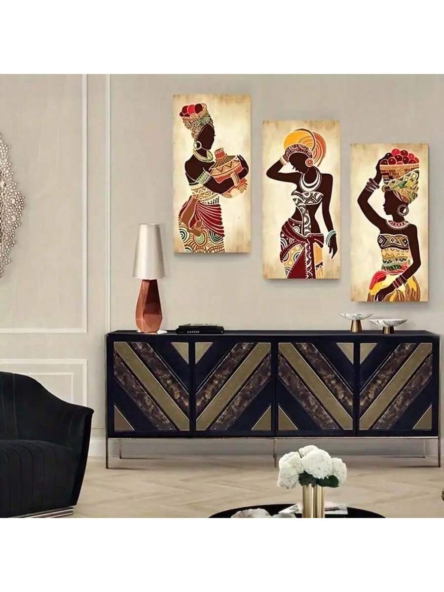 Elevate your living space with the stunning 3pcs African Woman Printed Canvas Poster. These beautiful pictures for bedroom and living room wall decor feature vibrant prints of African women, bringing culture and color to any room. Made with high-quality materials, these posters are a great addition to your home decor.