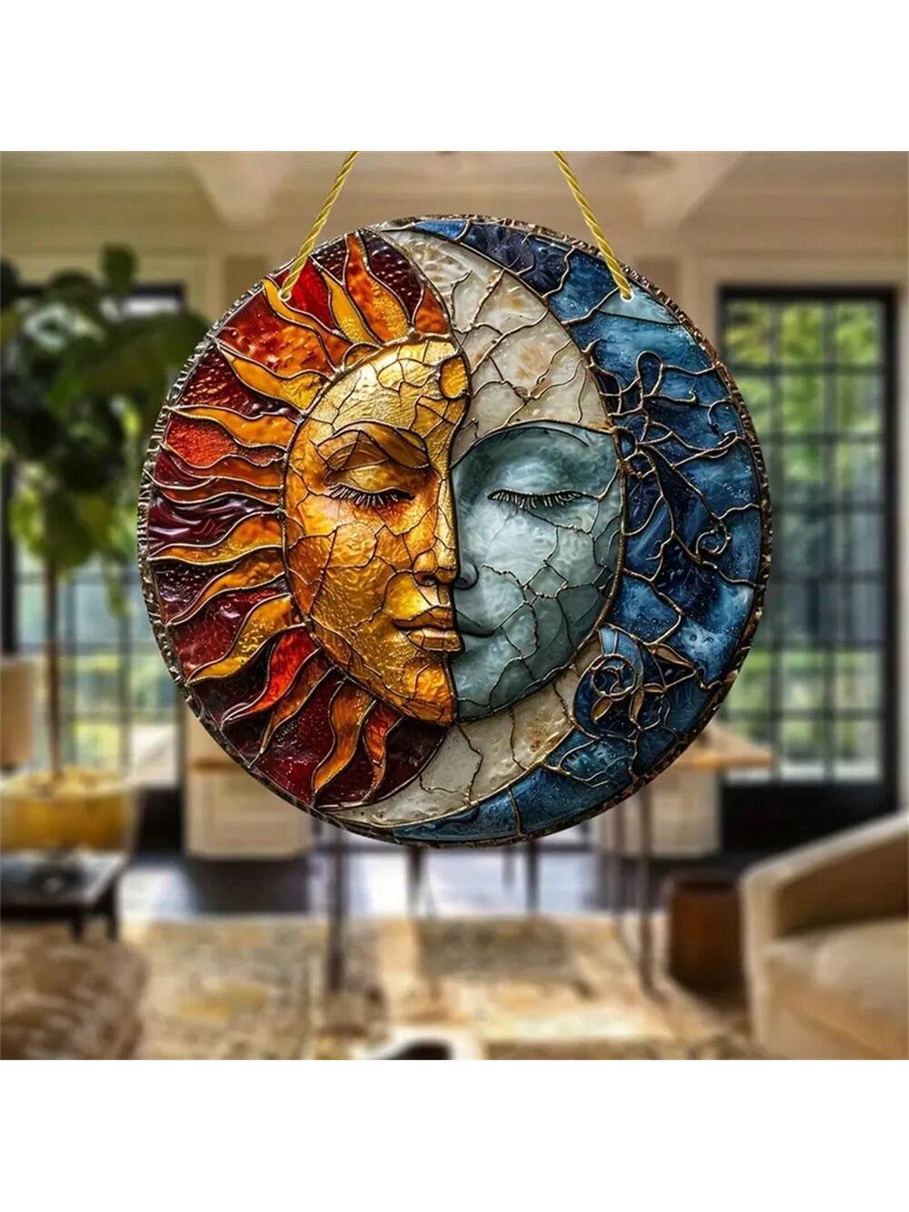 Sun and Moon Decorative Pendant: Colorful Car and Home Decoration - Hanging Ornaments