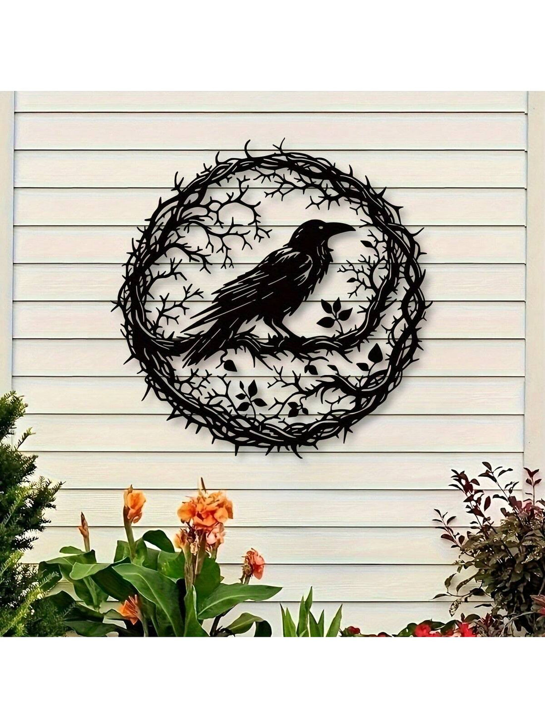 Add a touch of gothic charm to your home with our unique Gothic Raven Metal Wall Art. Perfect for wildlife lovers and Halloween enthusiasts, this hanging ornament is a one-of-a-kind decor piece that will make a bold statement in any room. Crafted with intricate details and quality materials, it's a must-have for any home decor collection.