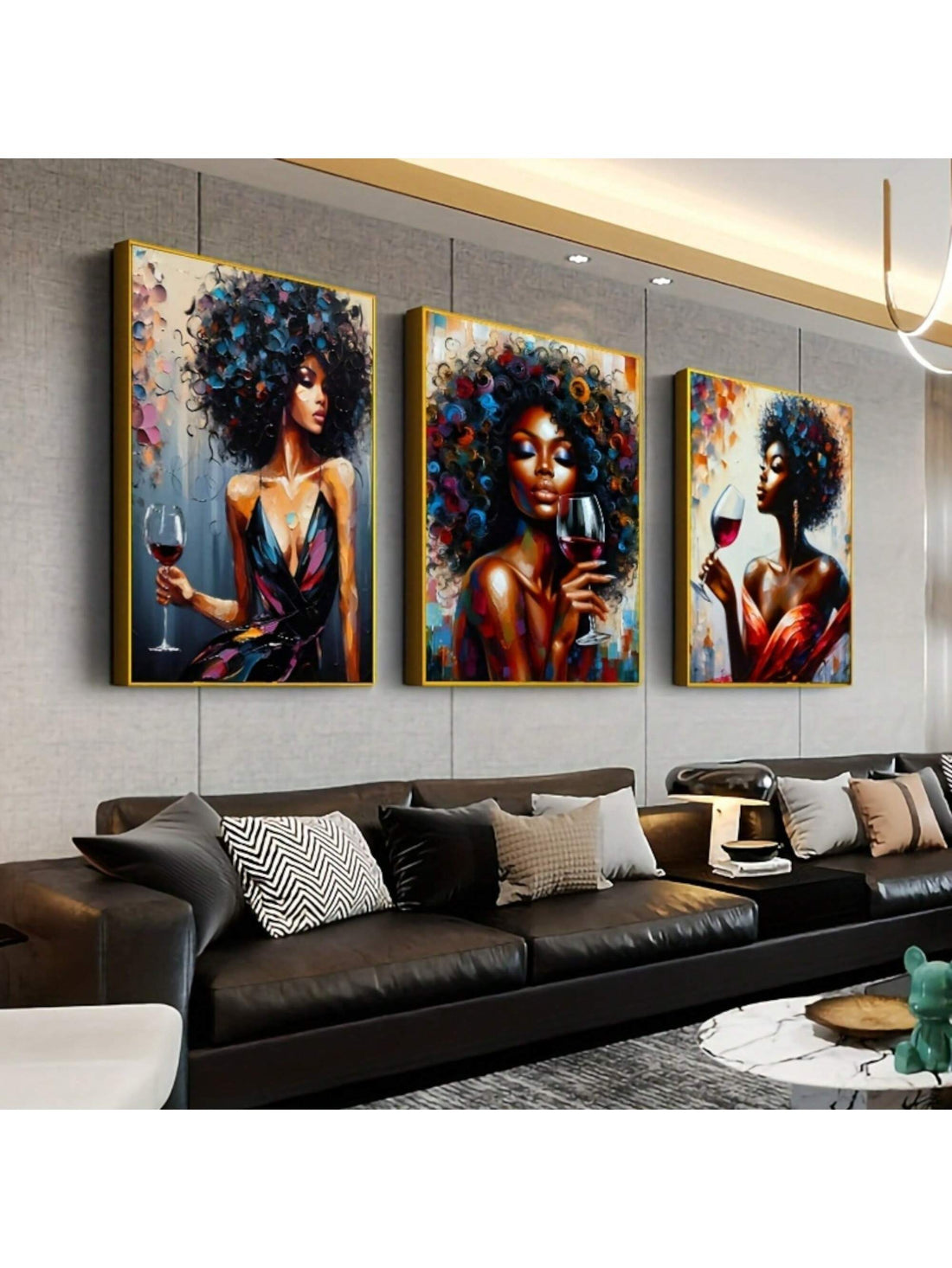 Elevate your living space with this stunning abstract African woman portrait painting canvas poster. Perfect for any room, this high-quality print will bring a touch of culture and sophistication to your decor. Whether it's your bedroom, office, living room, or café, this poster is sure to make a statement without the need for a frame.