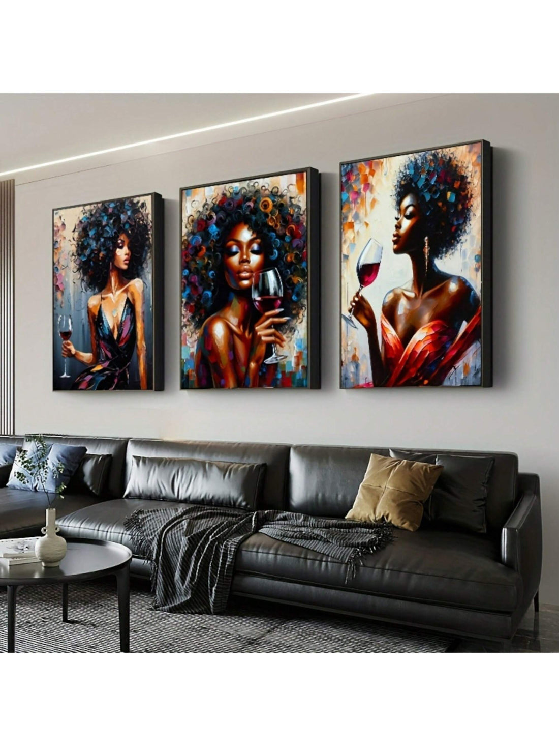 Elevate your living space with this stunning abstract African woman portrait painting canvas poster. Perfect for any room, this high-quality print will bring a touch of culture and sophistication to your decor. Whether it's your bedroom, office, living room, or café, this poster is sure to make a statement without the need for a frame.